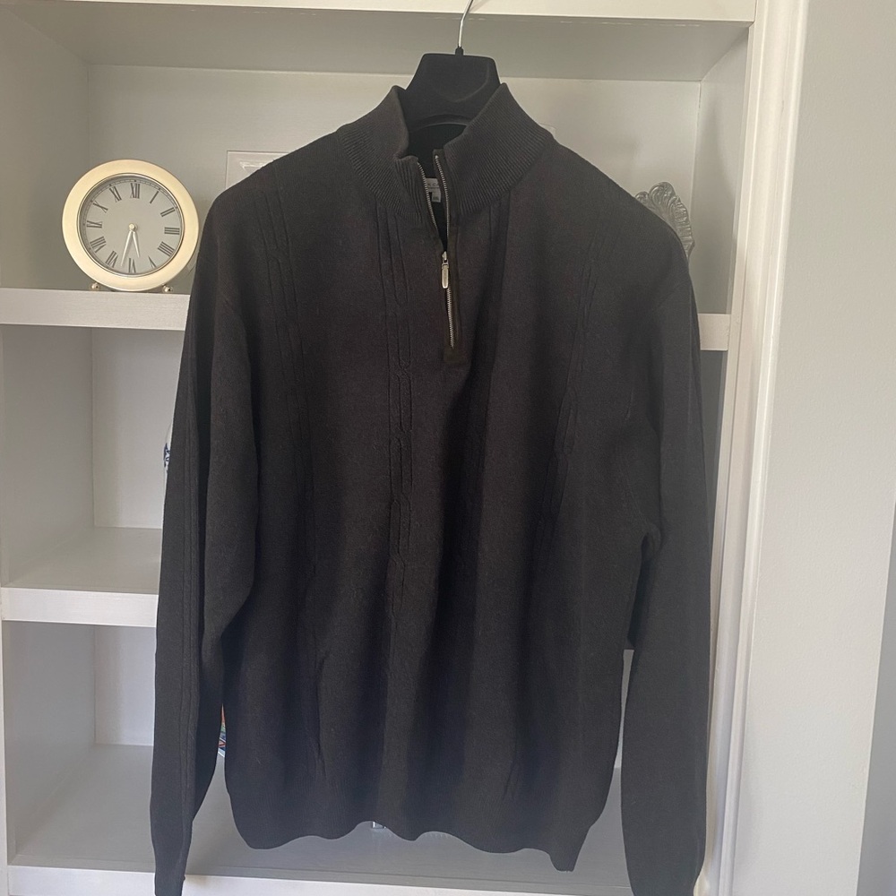 Men's Black Zip-Up Sweater